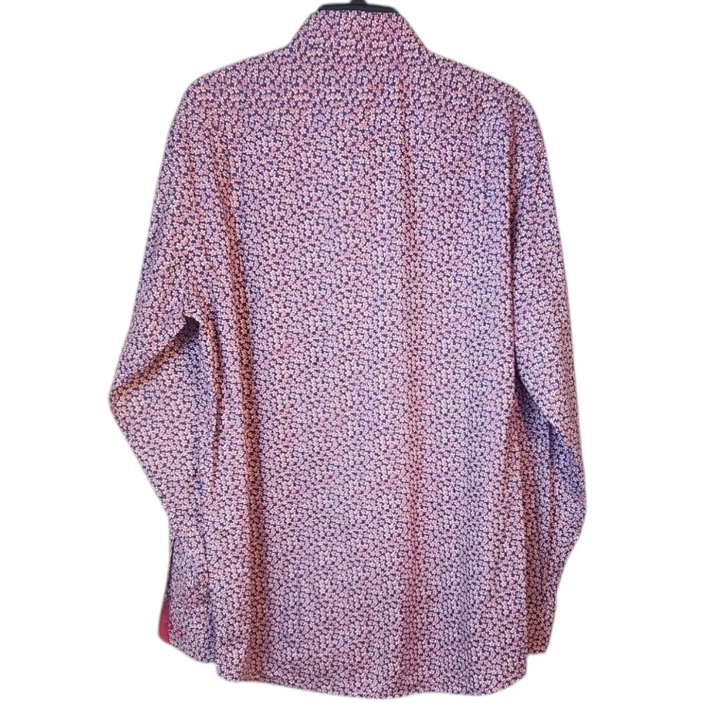 Cigar Couture Casual Button Down Long Sleeve Red/Blue Floral Shirt Mens Large - Picture 5 of 12